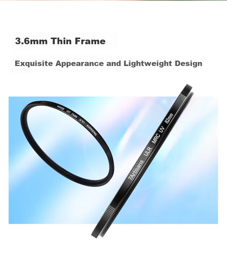 Qigongjiang Ultra-Thin UV Filter Frame, 58mm Filter, MRC UV Double-Sided Multi-Layer Coated, No Vignetting, Suitable for DSLR And Mirrorless Camera Lenses, Protective Filter, Optical Filter 9