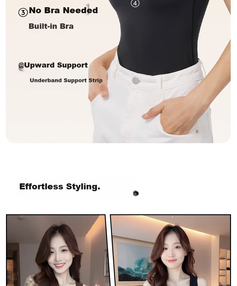Herbal Original Thermal Vest for Women Autumn Shirt with Built-in Chest Pad Camellia Oil Hyaluronic Acid Slim Fit Base Layer Outerwear 3