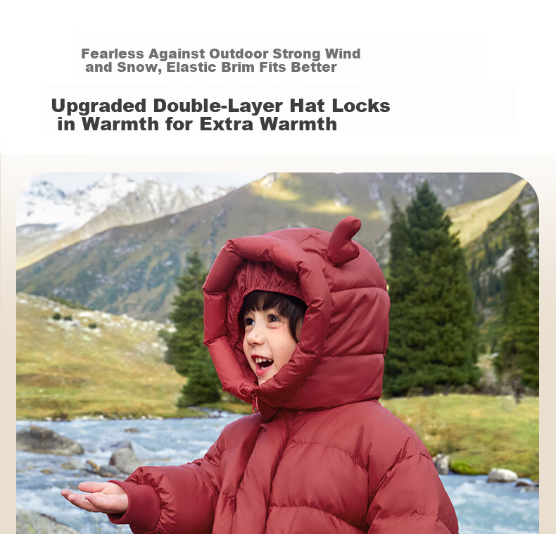 Ciciibear Boys' Goose Down Mid-Length Thickened Warm Winter Jacket for Kids 6