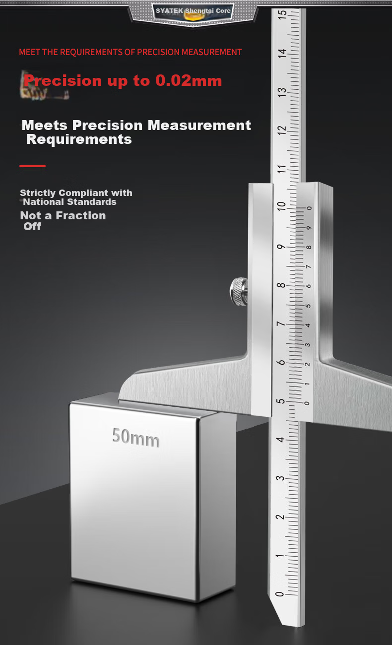 SYNTEK Integrated Depth Gauge High-Precision Industrial Vernier Height and Depth Caliper 150mm 2