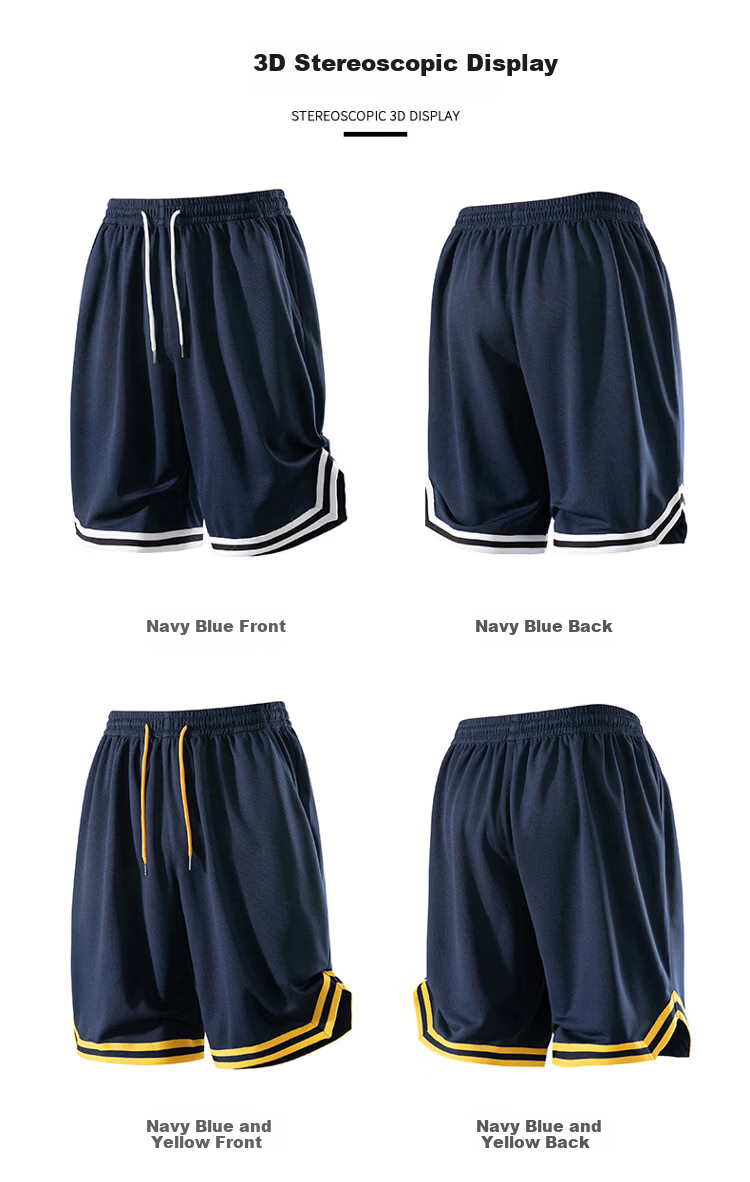 GLM Men's American Style Sports Shorts Summer Ice Silk Thin Basketball Quick-Dry Plus Size Casual Pants 15