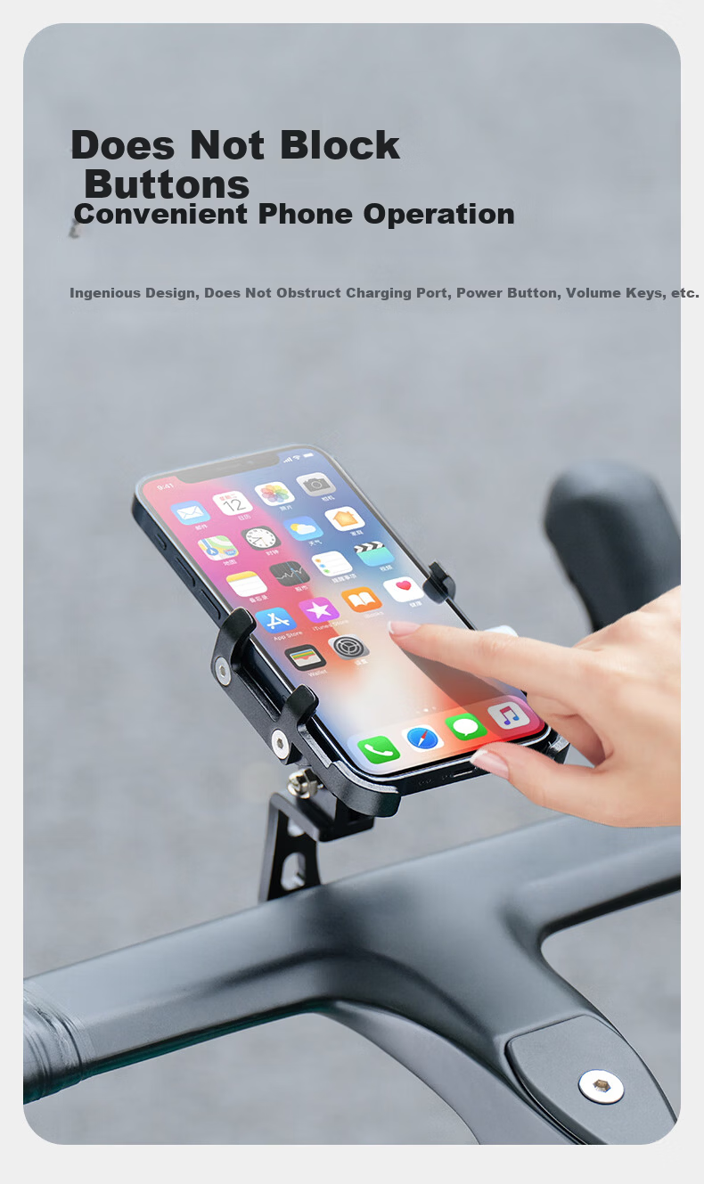 Captain Tas Aluminum Alloy 2-in-1 Bicycle Phone Holder Mountain Bike Integrated Handlebar Road Bike Navigation Mount Cycling Gear 6