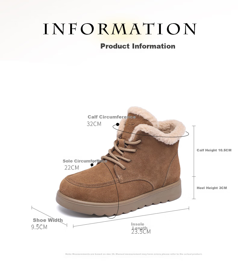 Red Dragonfly Women's Snow Boots Fleece Lined Thickened Cotton Shoes Northeast Warm Fur Short Boots WTC443832R Camel Size 38 8