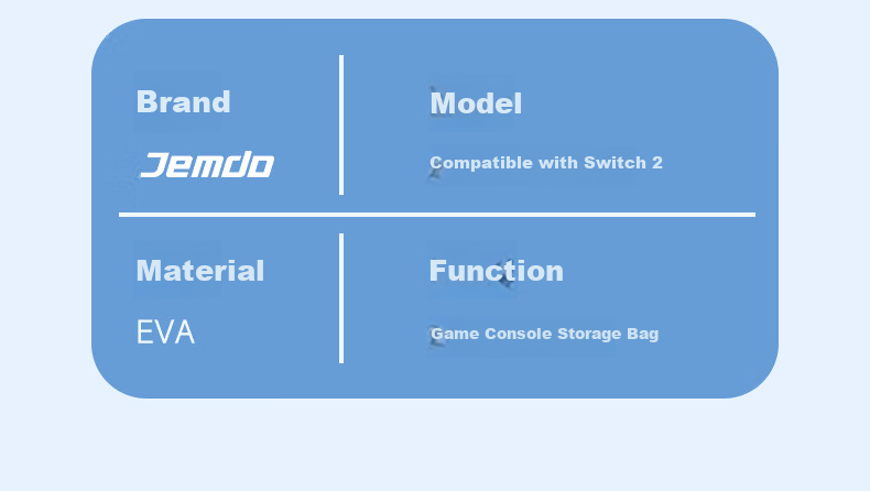 Jemdo Nintendo Switch 2 Storage Case, NS2 Game Console Protective Cover, Hard Shell Storage Bag, Multifunctional Portable Storage Box with Stand, Accessory 27