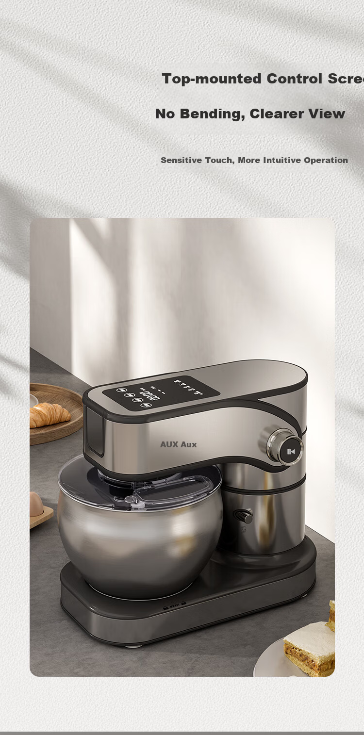 AUX 12L Commercial and Home Use Chef Machine Dough Kneader Multifunctional Stand Mixer Fully Automatic Egg Beater Cream Mixer 2000W Fast Film Formation SC-617EC 3