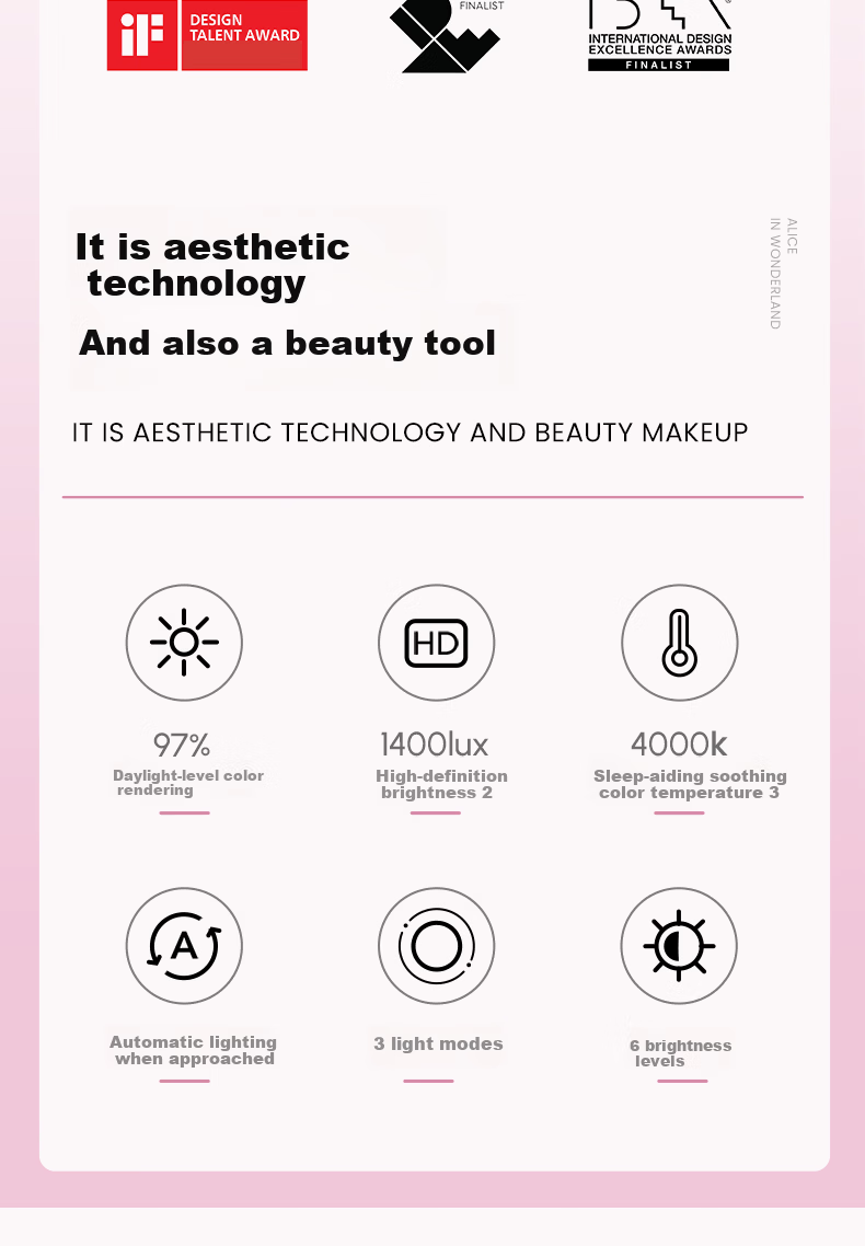 AMIRO O Series Makeup Mirror Portable Desktop Storage Multifunctional Base 3