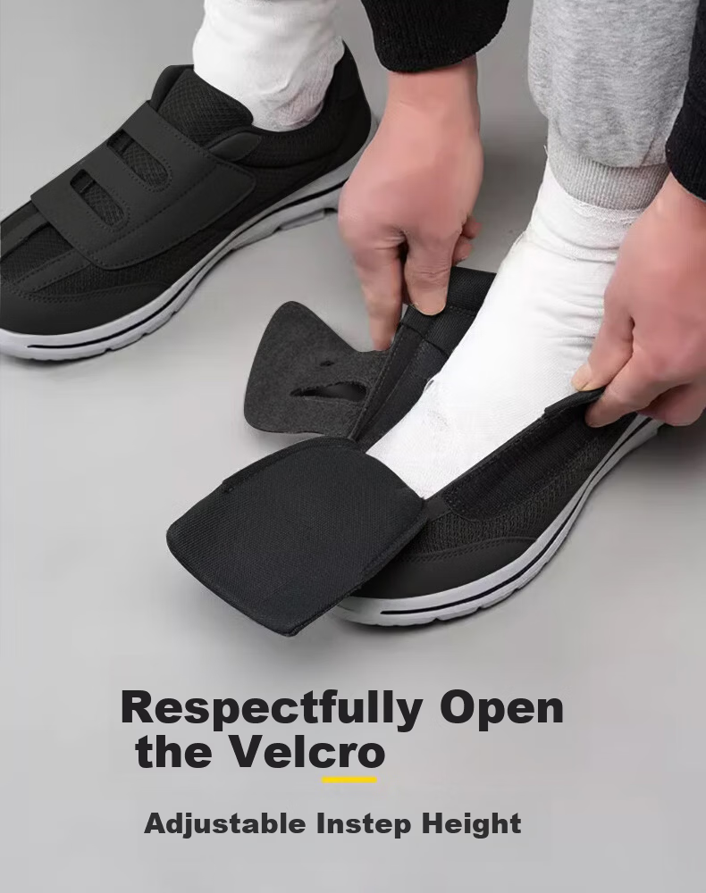 FOOTOPPO Velcro Wide Fit Shoes for Men, Breathable, Pressure-Relief, Non-Slip Elderly Shoes for Swollen and Wide Feet 3