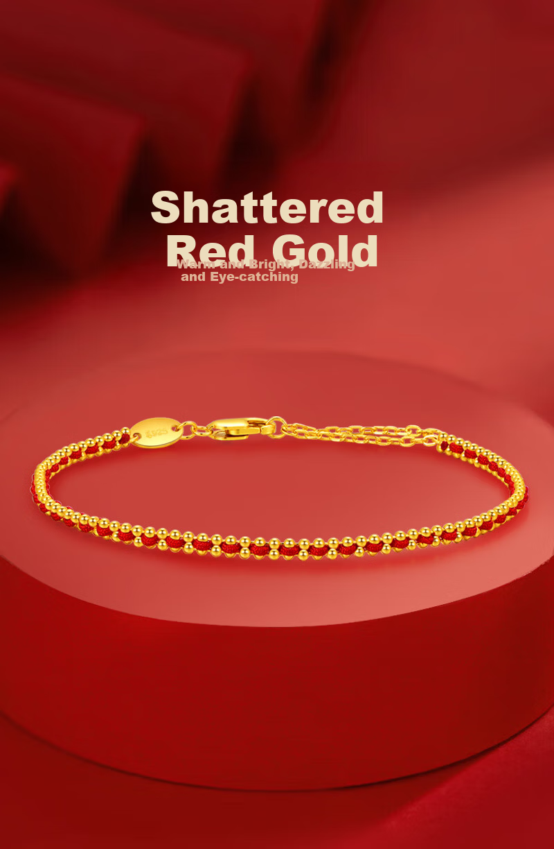 Jinliufu Auspicious Women's Bracelet S925 Silver Red Rope Lucky Bead Jewelry Birthday Gift for Girlfriend 1
