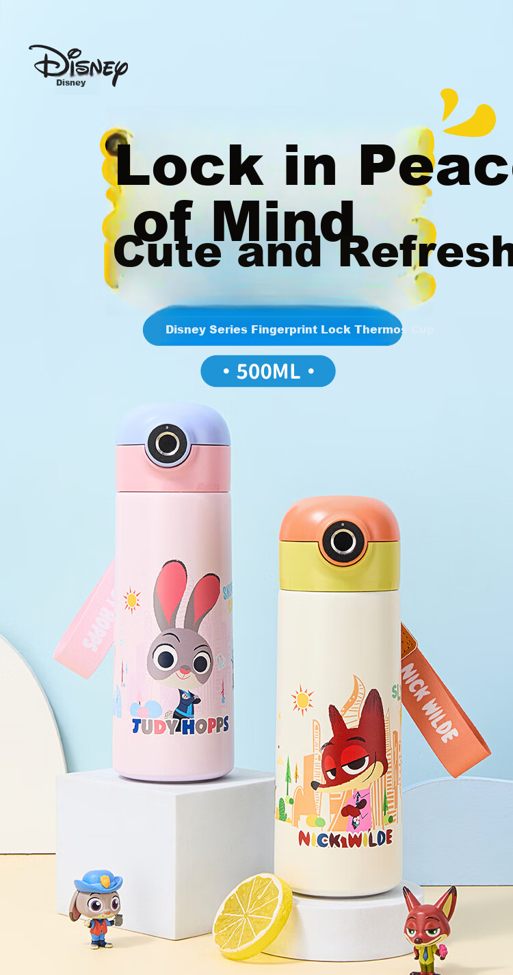 Disney Smart Water Bottle Children's Fingerprint Unlock Insulated Straw Cup Buzz Lightyear Gift for Boys and Girls Elementary Students 1