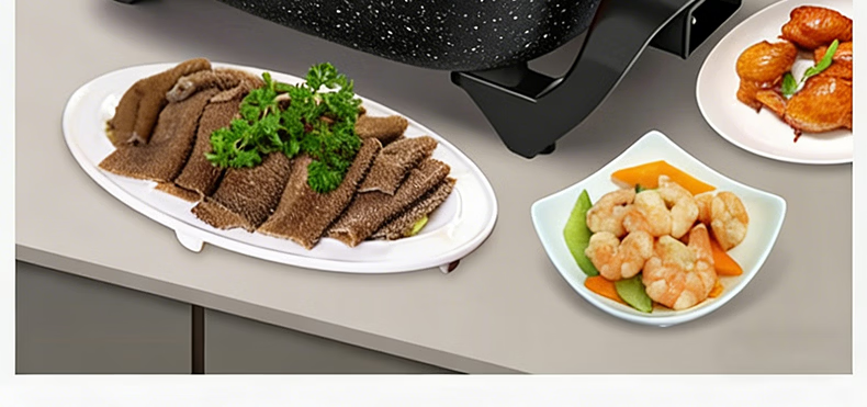 Yiduo 5L Maifan Stone Multifunctional Electric Cooker Multi-Functional Electric Frying Pan Korean Electric Hot Pot Non-Stick Dormitory Cooking Grill Fish All-in-One Small Electric Pot XBJT-HG211 1