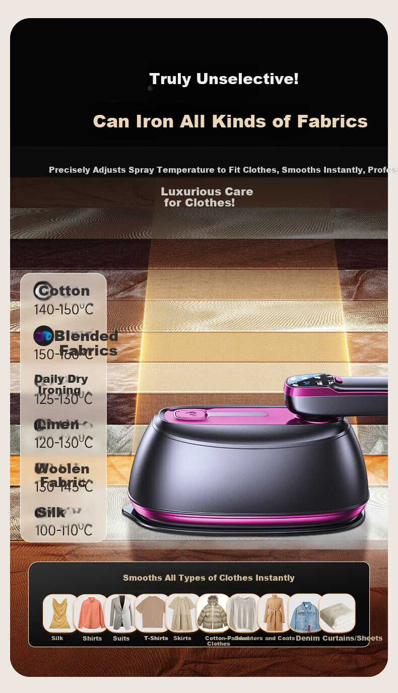 Quanshang [German Brand | Foldable Portable] Home Garment Steamer Large Steam Electric Iron 2026 New Dual-Use Dry and Wet Care Machine Travel Ironing Device 20