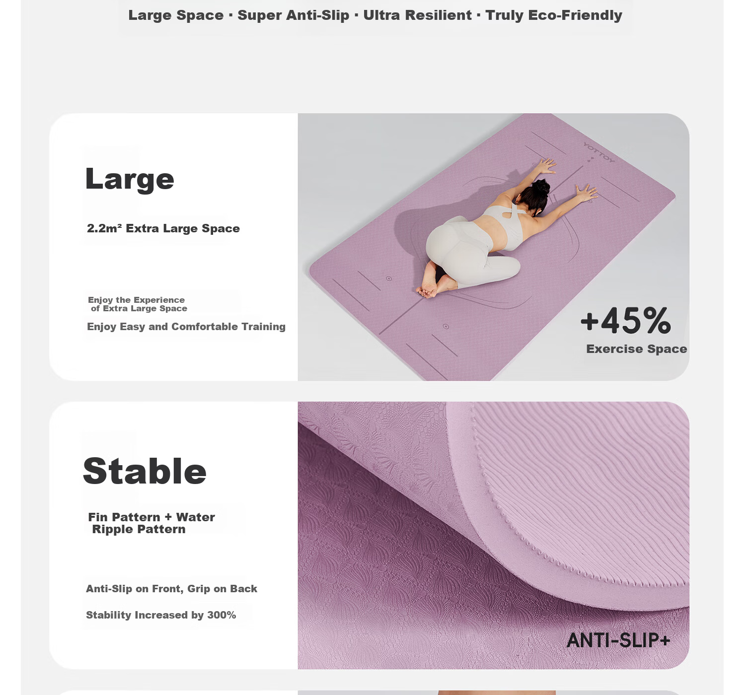Yottoy Yoga Mat Extra Long 2m Large Size Thickened Wide Non-Slip Shock Absorption Exercise Mat for Men and Women Home Use 4