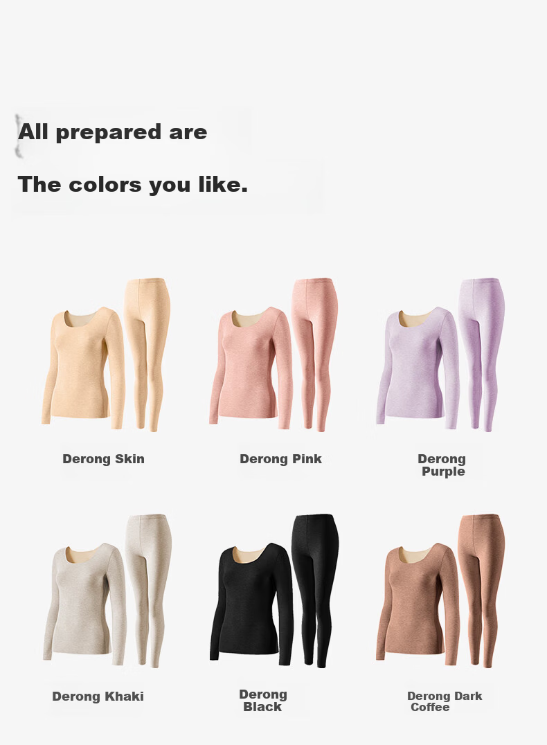 MiiOW Women's Thermal Underwear Double-Sided Velvet Heat Wool Silk Base Layer Autumn Winter Seamless Top 46