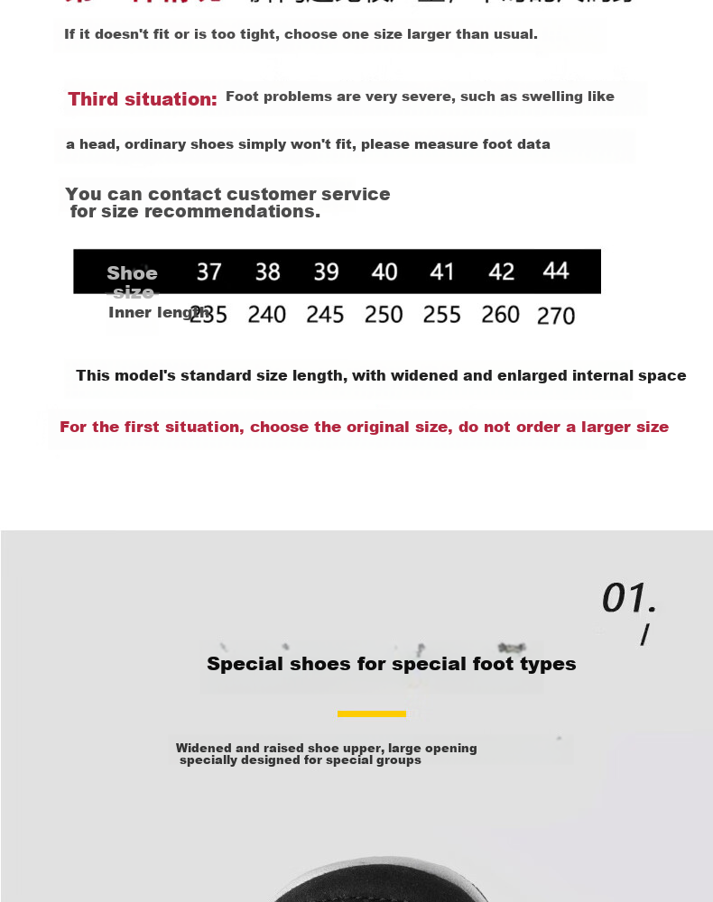 FOOTOPPO Velcro Wide Fit Shoes for Men, Breathable, Pressure-Relief, Non-Slip Elderly Shoes for Swollen and Wide Feet 6