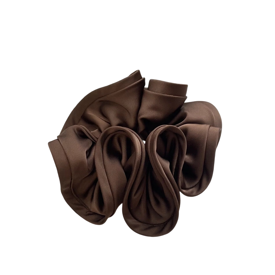 Dongyi Premium Satin Ruffled Scrunchie New Hair Tie for Women Ponytail Bun Hair Accessory