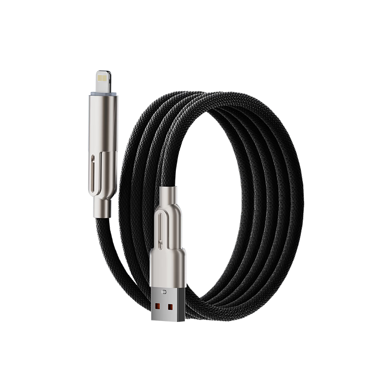 Oumake 4-in-1 Charging Cable Fast Type-C Multi-Function Car Charger Compatible with iPhone 17/16/15/14, Xiaomi, Huawei, iPad, Laptop 2m