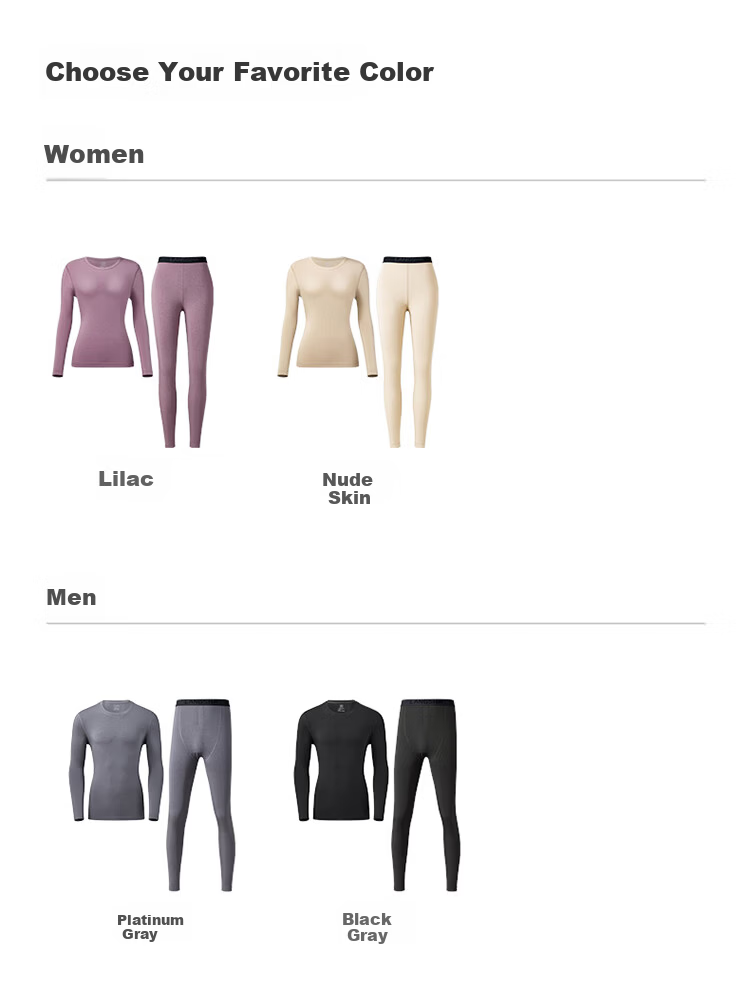 LangSha [Ren Jialun Celebrity Endorsed Quality] Autumn Thermal Underwear Set for Men and Women Antibacterial Warm Couple's Long Johns 9