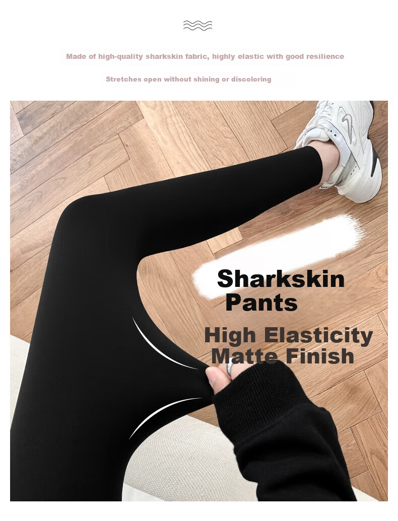 LangSha Women's Shark Pants Spring 9/10 Length Slim Fit Fitness Yoga Sports Leggings 2025 New Tight Bottoms 7