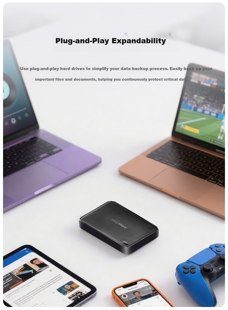 Western Digital easystore 2TB Portable External Hard Drive USB 3.0 2.5-inch Mechanical HDD Laptop Backup Large Capacity Home Storage 3