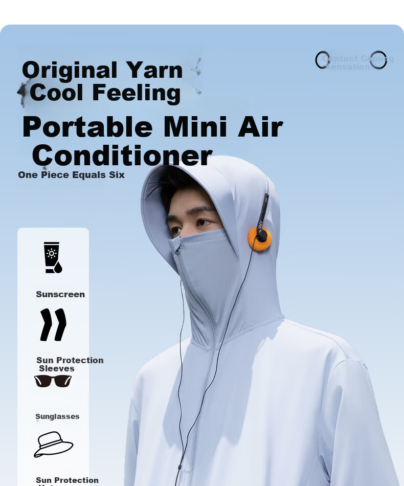 JEEP SPIRIT Men's High-End Ice Silk Cooling UV Protection Outdoor Quick-Dry Black Sun Protection Jacket 6