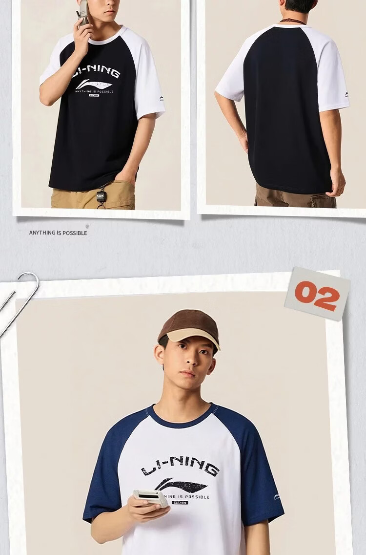LI-NING Men's Summer Sports T-Shirt Breathable Lightweight Short Sleeve Casual Running Fitness Top 8