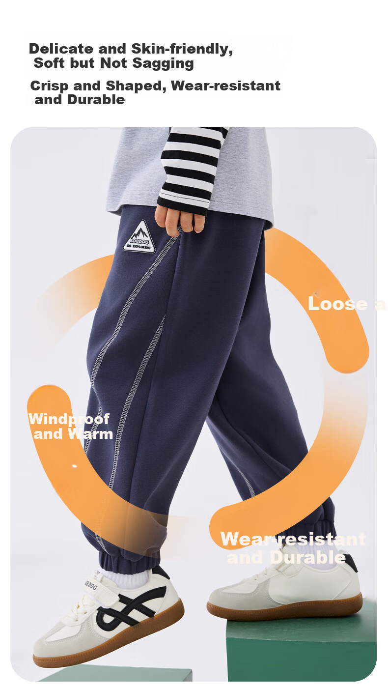 BOBDOG Boys' Sports Pants Spring and Autumn New Children's Long Pants Boys' Sweatpants Casual Jogger Pants for Older Kids 2