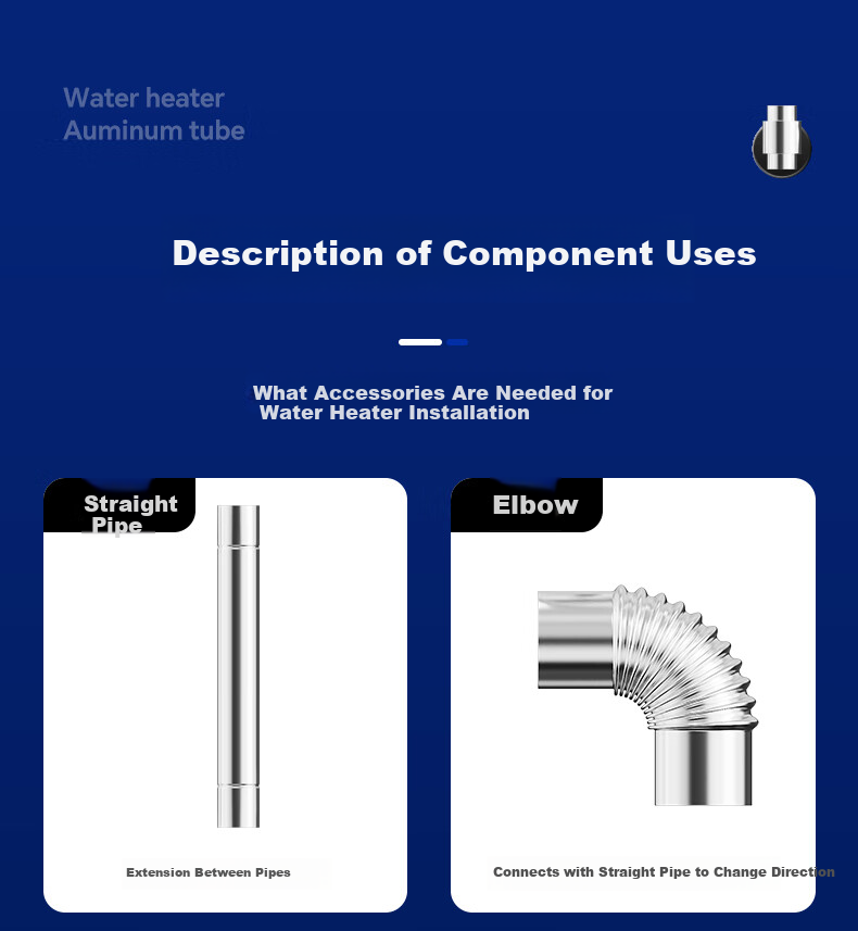 Beishi Stainless Steel Smoke Pipe Forced Exhaust Gas Water Heater Extension Pipe Chimney Pipe Accessories Diameter 60mm Length 30cm Straight Pipe 17