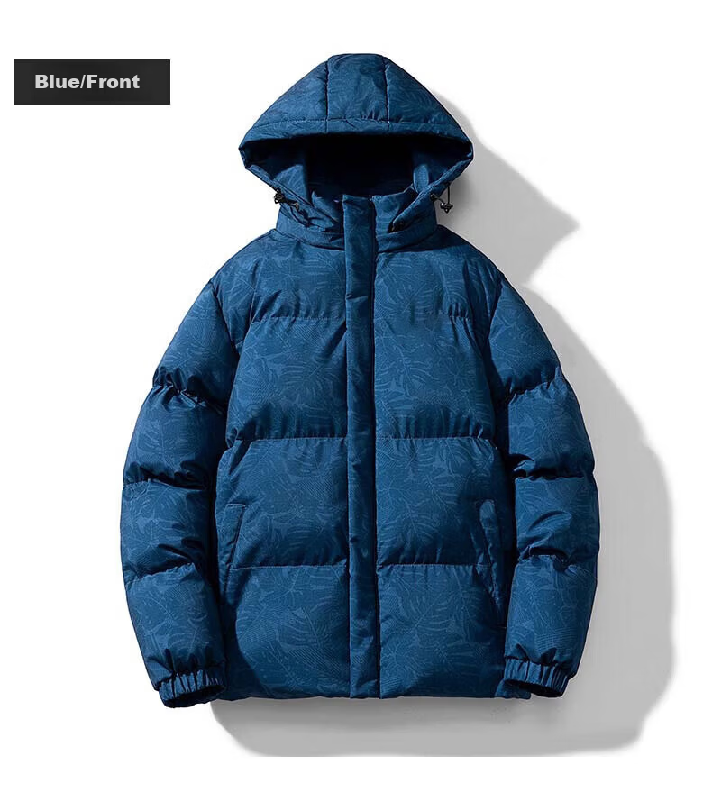 NASA MARVEL Men's Winter Padded Cotton Jacket Fleece Lined Thickened Hooded Outdoor Casual Trendy Coat 12
