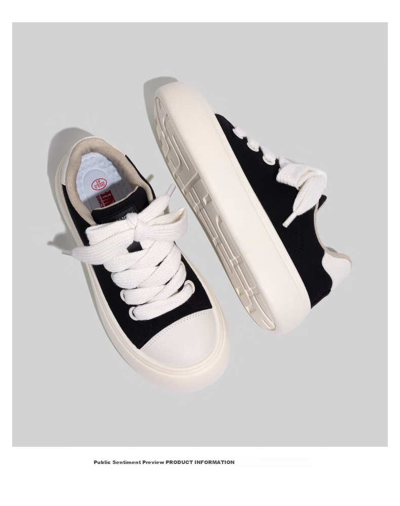 Global Black Canvas Shoes Men Spring Summer 2026 New Thick Sole Height Increasing Casual Sports Sneakers Men Couples White Shoes 17