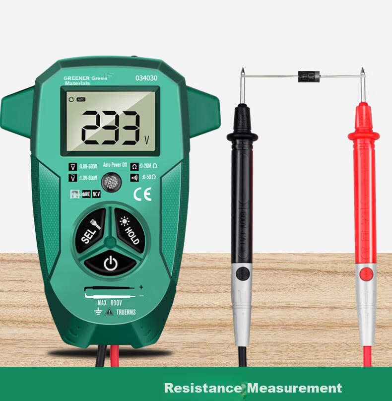 GREENER Digital Multimeter High-Precision Universal Smart Anti-Burn Backlit Large Screen Digital Display Electrician Multimeter Kit 12