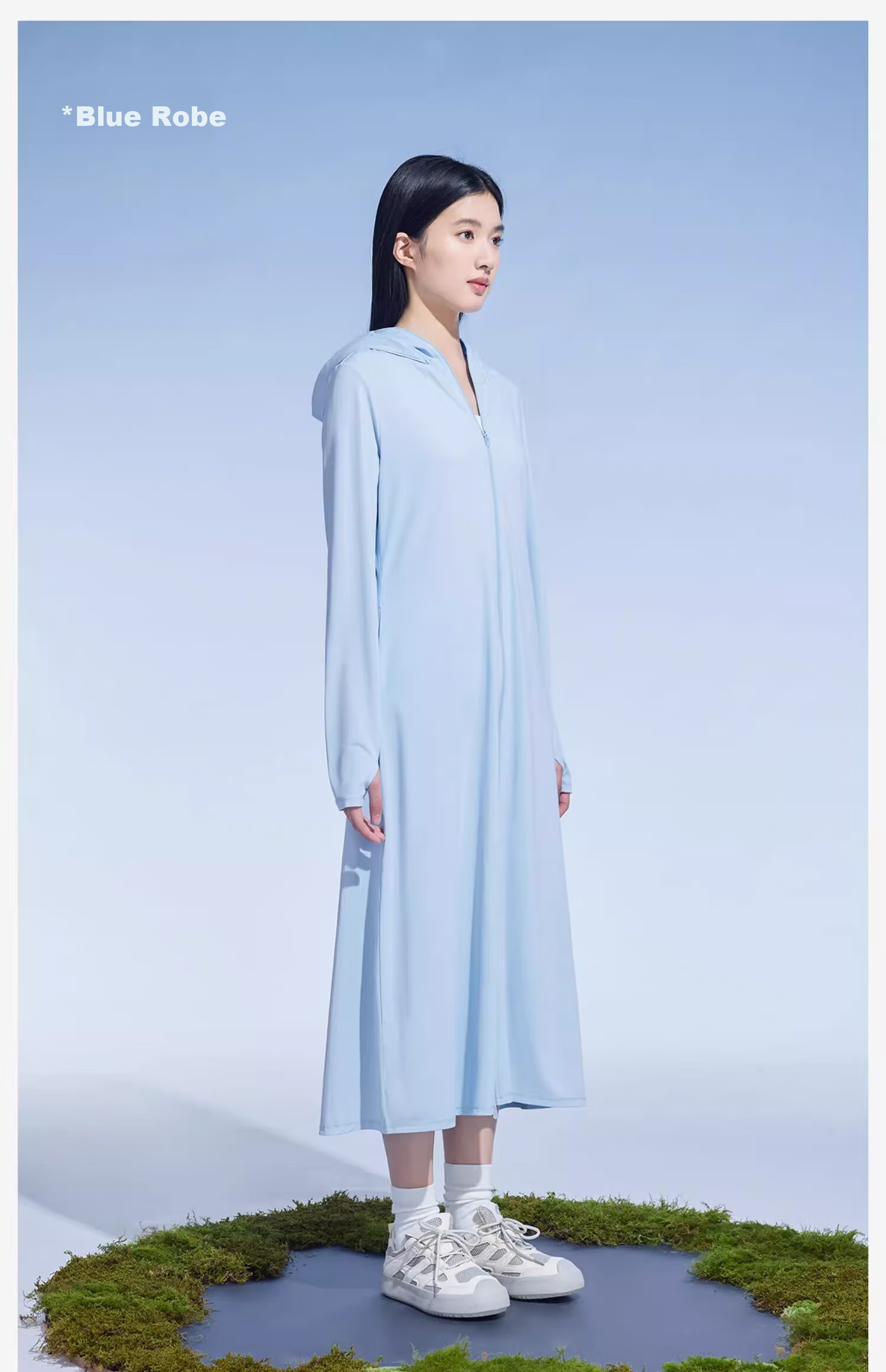 Moxun [Zhao Lusi Same Style] Long Sun Protection Jacket for Women UV Protection Breathable Full-Length Coat Robe Windbreaker 31