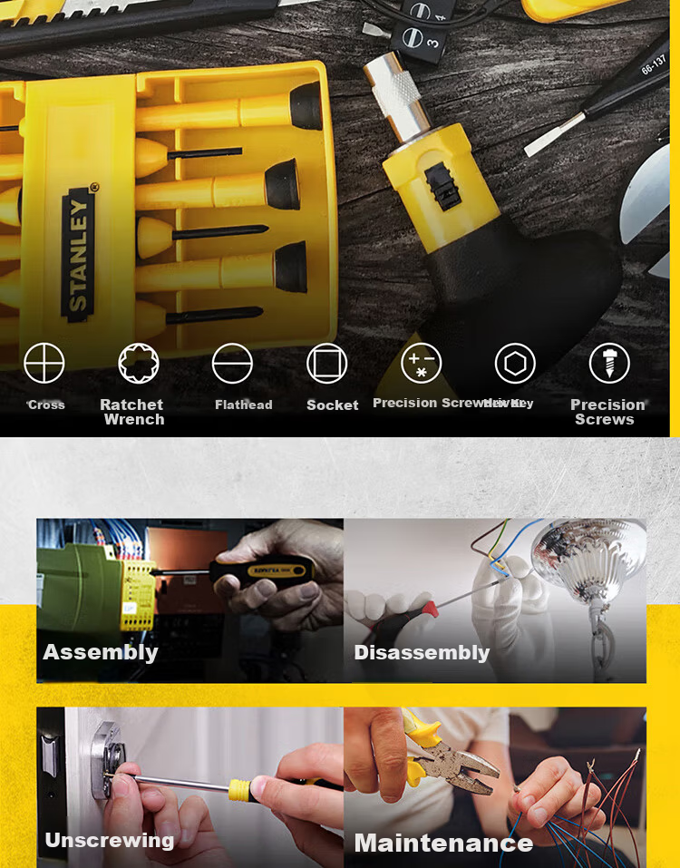 STANLEY 18-Piece Premium Universal Tool Kit Household Electronic Repair Tool Set 90-597 4