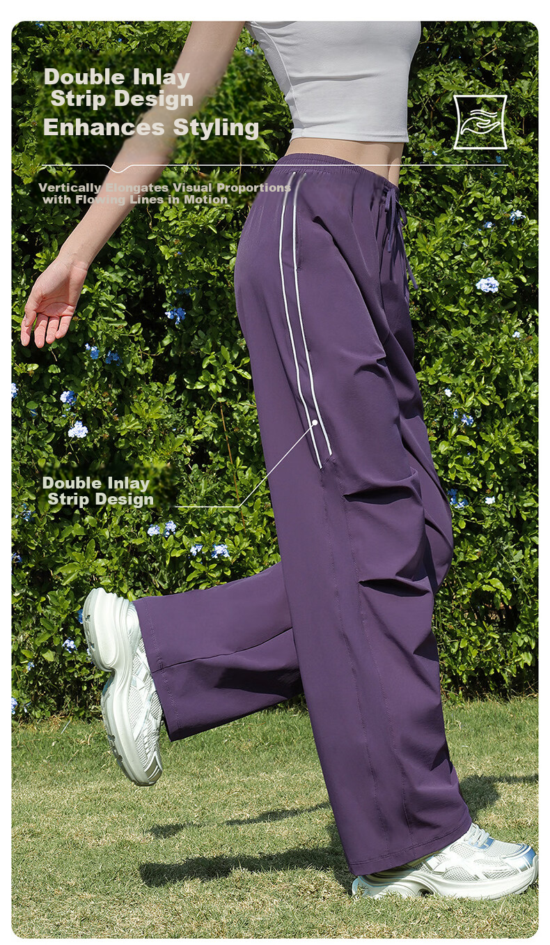 CAMEL Women's Outdoor Hiking Paratrooper Pants Loose Stretch Sports Casual Trousers Y26BA4L0012 Phantom Black L 9