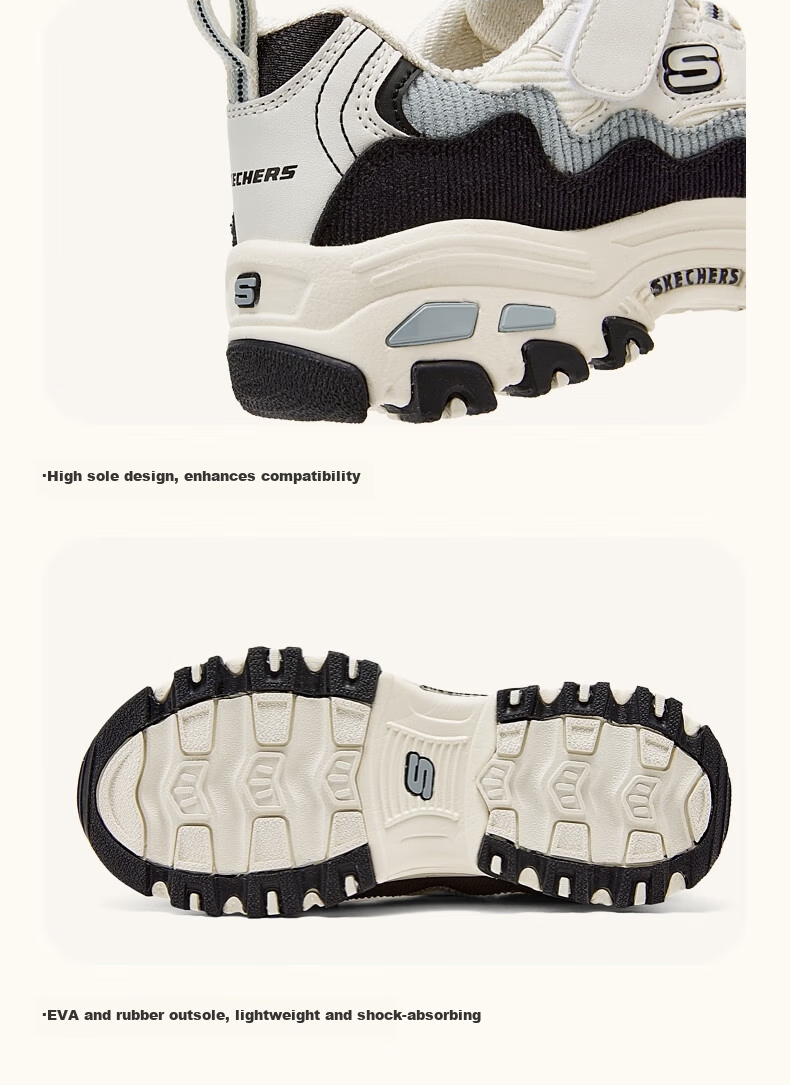 Skechers Self-operated Kids Cake Bear Panda Shoes Girls Fashion Classic Casual Dad Sneakers 303951L 24