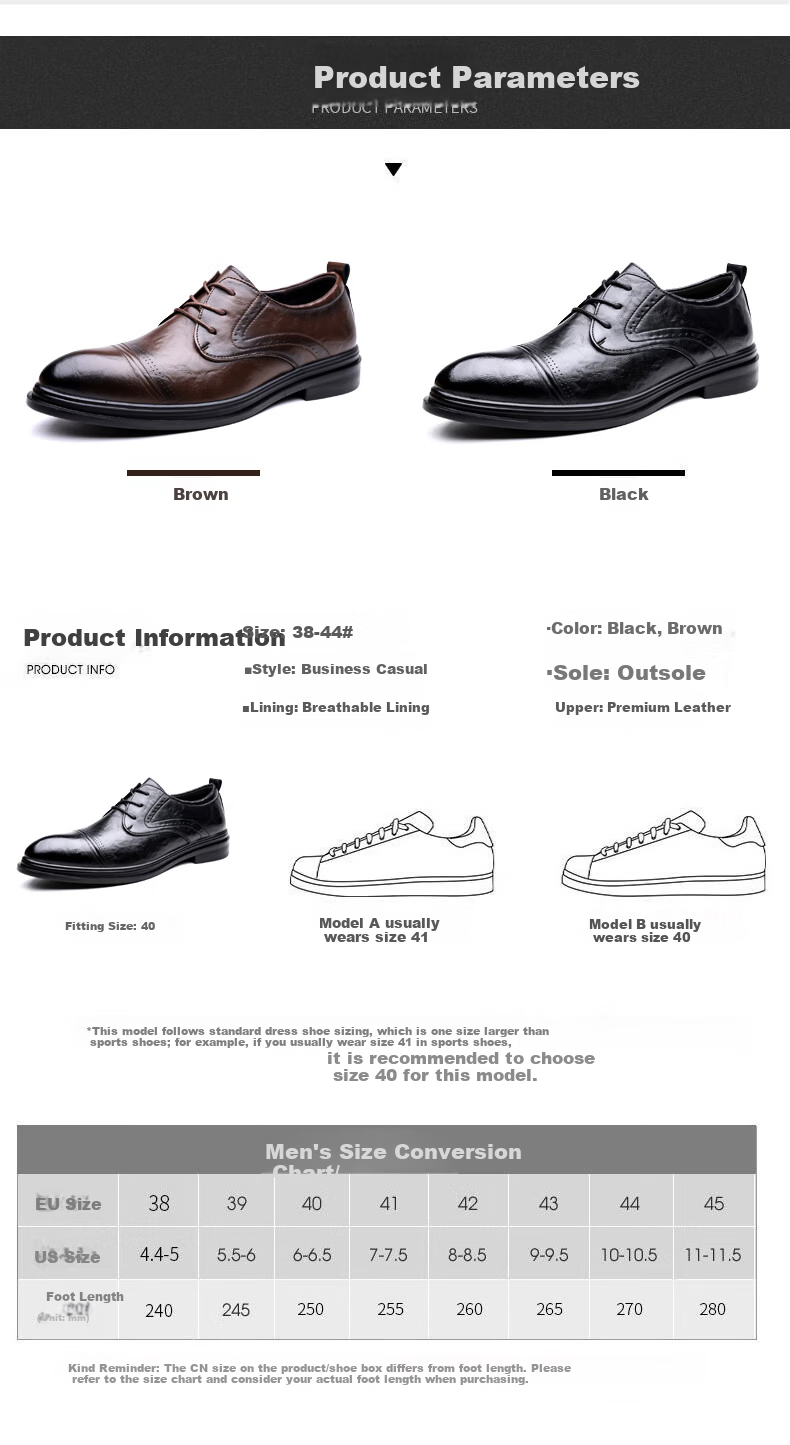 MEXICAN Men's Business Casual Leather Dress Shoes Derby Wedding Shoes Black Size 39 6