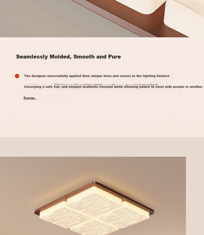 ARROW Walnut Color Ceiling Light with Original Philips Light Source, Vintage Wood Style, Whole House Smart Package 20