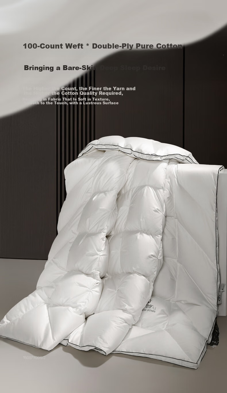 Luolai Home Textiles Down Quilt A-Class 95% Washed White Goose Down 100-Count Cotton 3D Windproof Winter Quilt Core 3
