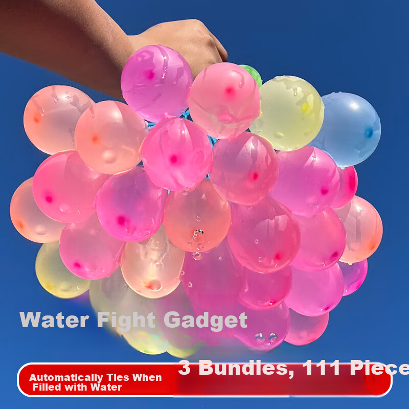 TaTanice 111 Water Balloons Quick Fill Water Fight Toy Small Water Balls Water Bullets Pool Party Fun