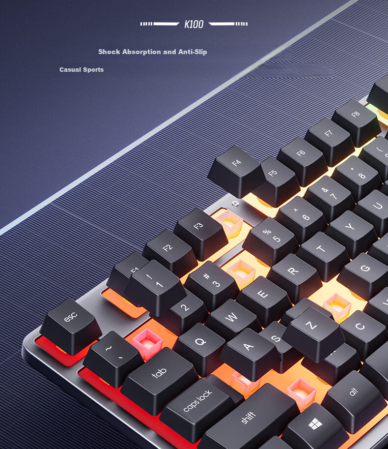 HP K500Y Mechanical Feel Wired Silent Membrane 104-Key Keyboard for Gaming, Office, and Study Compatible with Laptop and Desktop, High-Quality Side-Engraved Peripheral 5