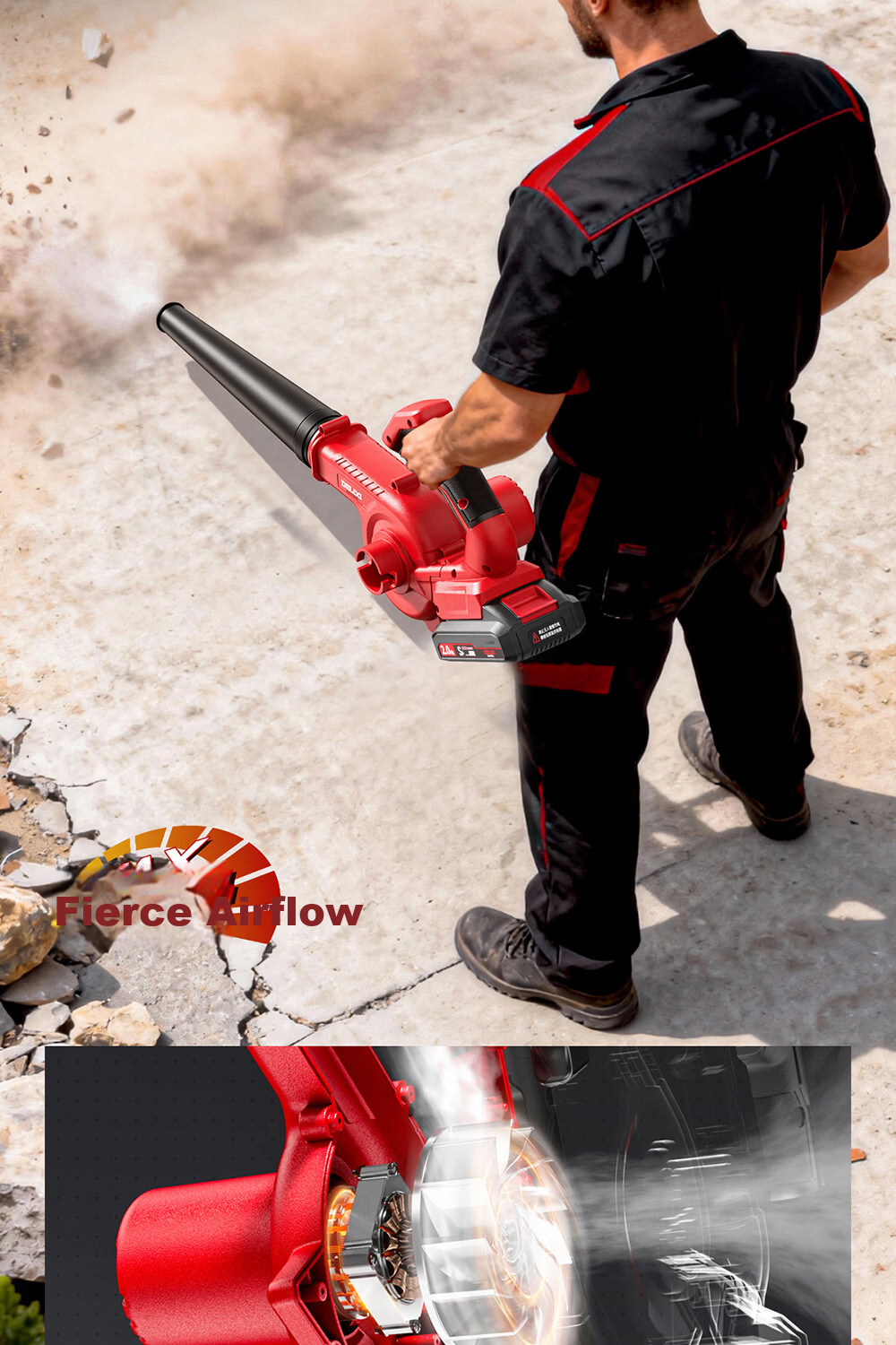 DELIXI ELECTRIC Lithium Battery Blower Snow Blower Dust Removal Household Electric Blower Tool 11