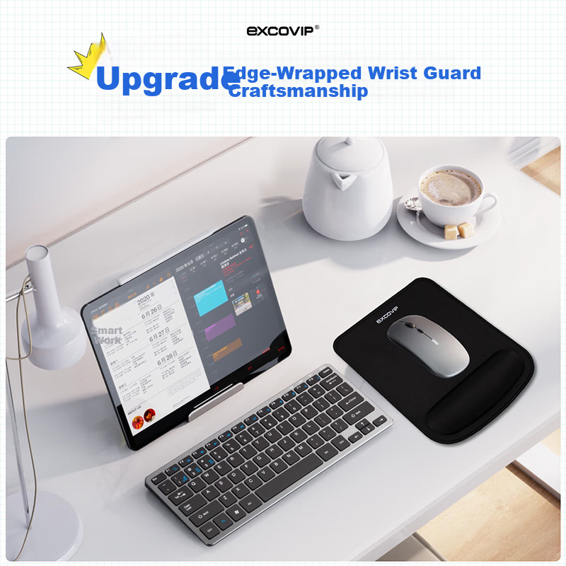 YesCool Breathable Groove Mouse Pad Wrist Rest Extra Large Computer Office Gaming Desk Mat Wrist Support Palm Rest Unisex Gradient Gray 0607 4