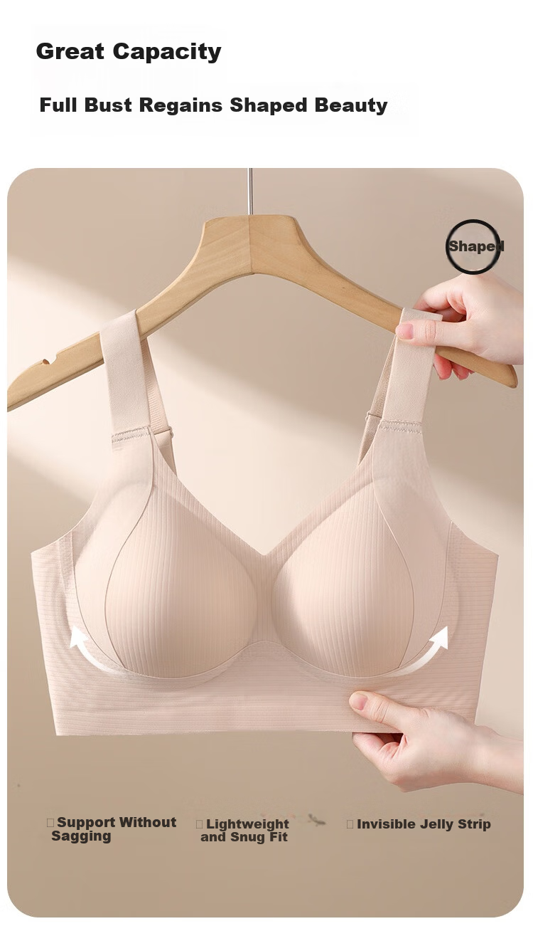 GRACEWELL Seamless Large Bust Minimizing Bra for Women, Lift and Gather, Side Support, Adjustable, Coffee Color 4