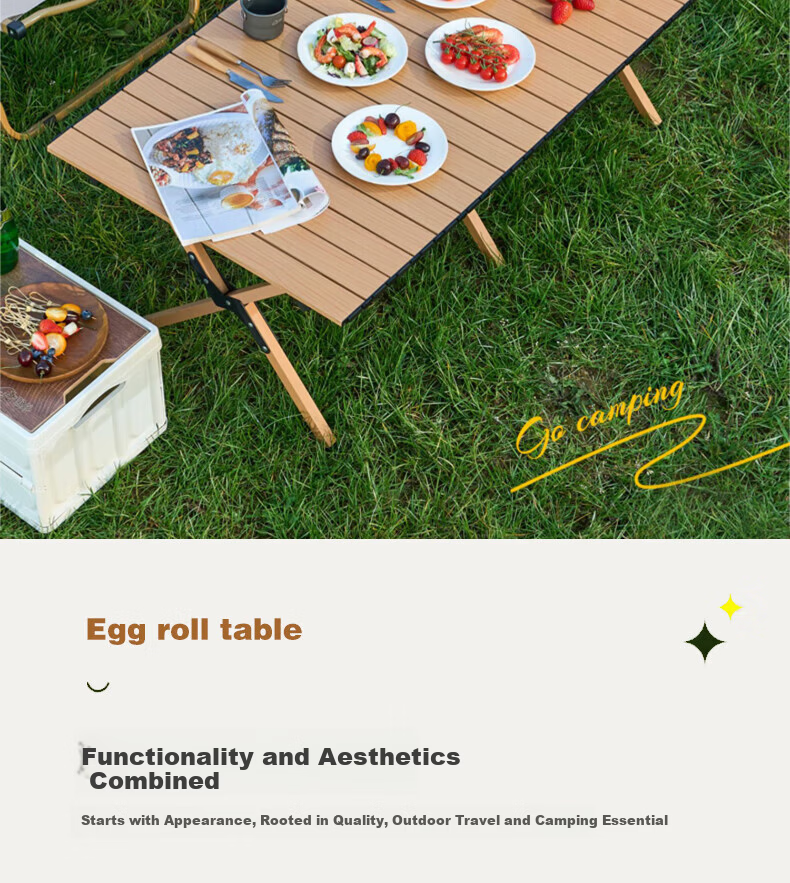 Shunyou Outdoor Folding Table Egg Roll Table Camping Cooking Table Portable Picnic Table and Chair Equipment 120cm SY-0135 2