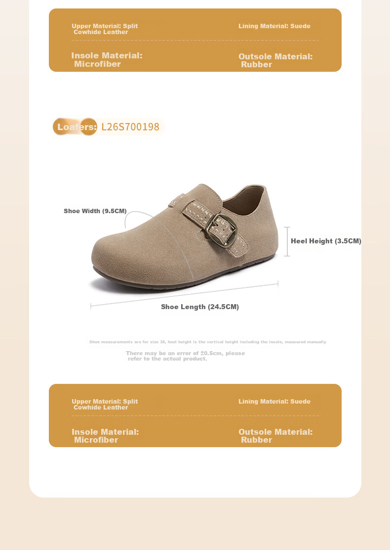 CAMEL Li Keyi Edition Loose Fit 2nd Generation Birkenstock Style Women's Casual Shoes L26S700198 Apricot 37 7