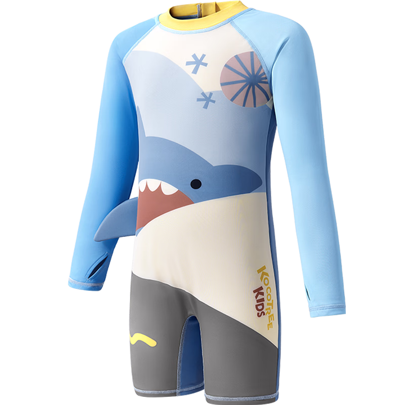 Kocotree KK Tree Kids Swimsuit Original Yarn UV Protection Cartoon Long Sleeve Swimwear Reinforced Back Anti-Sunburn