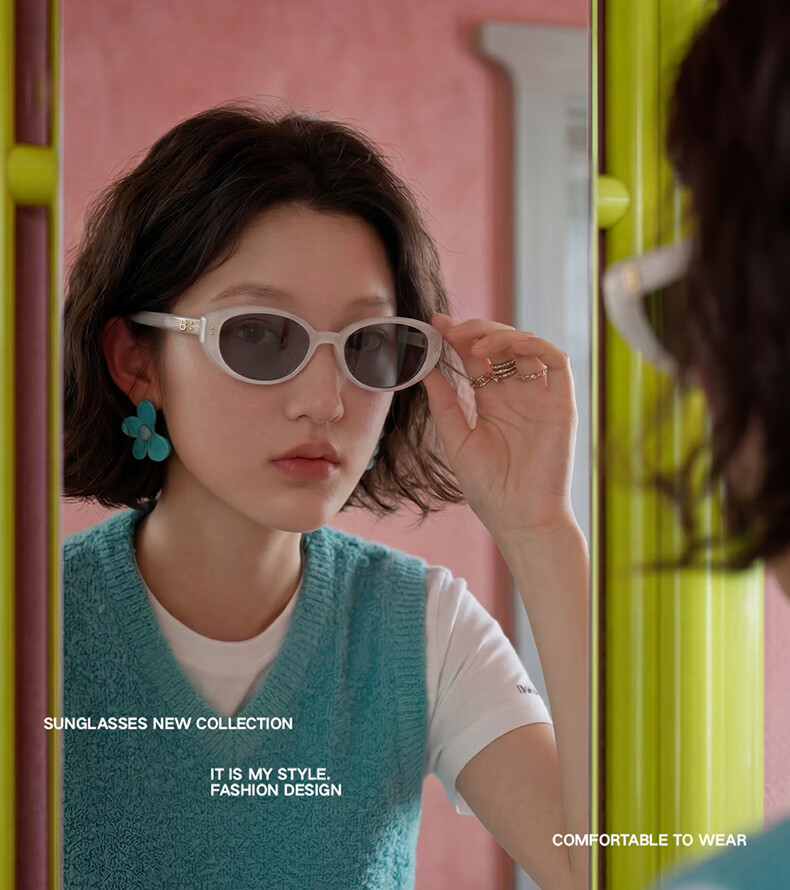 BOLON Bolon Eyewear 26 New Yang Zi Same Style Retro Fashion Small Frame Sun Glasses UV Protection Sunglasses Women BL3259C10 5