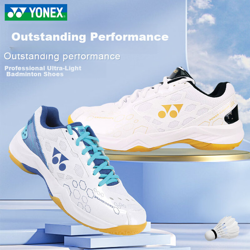 YONEX Badminton Shoes YY Entry-Level Training Shock Absorption Power Cushion Unisex SHB101CR White Platinum Size 41 4