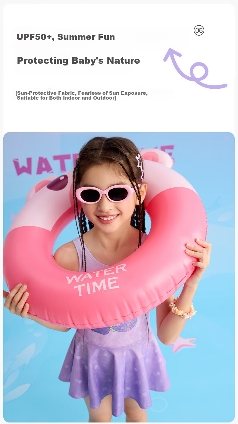 WATERTIME / Shuichuan Girls' Swimsuit 2025 New Kids' One-Piece Princess Skirt Swimwear UV Protection for Spa and Large Children 10