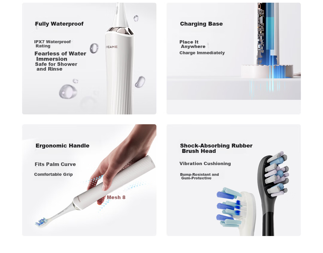 Dreame [CR7 Edition] Electric Toothbrush NB01 Obsidian Black Price Protection 618 AI Keyless Pressure Gum Care Practical Birthday Gift for Boys and Girls Children's Day Gift 10