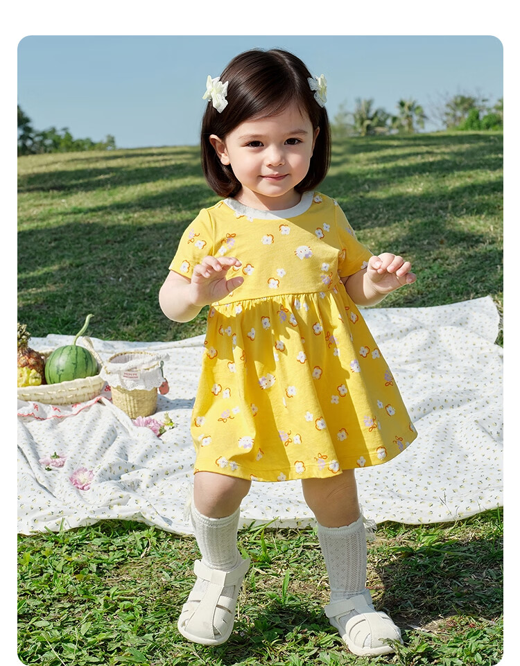 Balabala Kids Dress Baby Dress 2026 Summer New Girls Princess Dress Cotton Breathable Cute 26